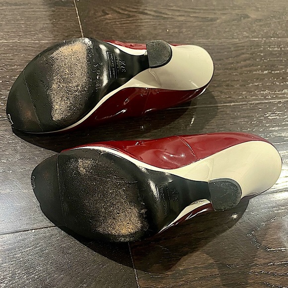 Marc Jacobs Patent Leather Peep-Toe Platform Wedge Heels / Shoes - Picture 11 of 16